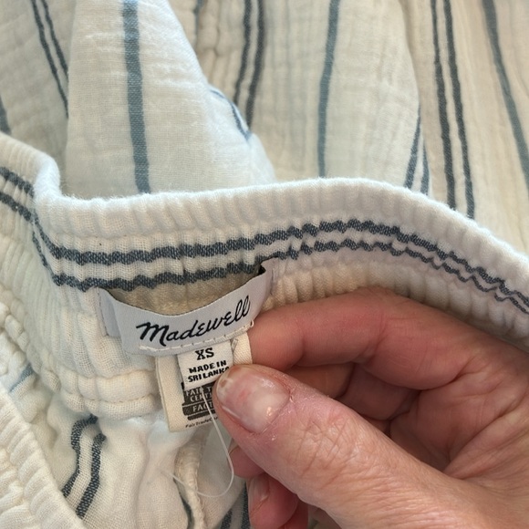 NWOT Madewell The Untailored Wide-Leg Crop Pant in Striped Lightspun Sz XS - Picture 9 of 10